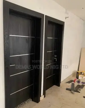 Imported Black Wooden Door With Accessories