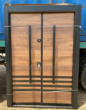 5ft Top Turkish Luxury Security Doors With Line Black Design