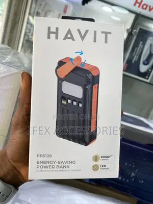 Havit 20000mah Solar-Powered Powerbank With Inbuilt Hand