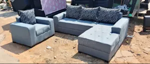 Gray L Shape Sofas With a Single Seater
