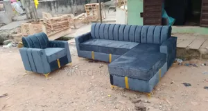 Ash/Gray Quality L Shape Sofas and a Single Seater