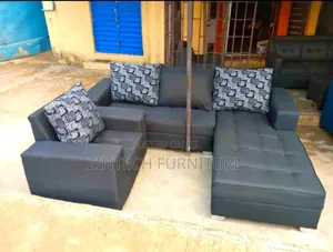 Black Color L Shape Sofas