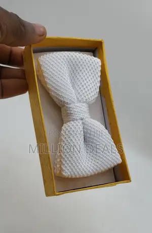 Classic Stylish White Knitted Bow Tie