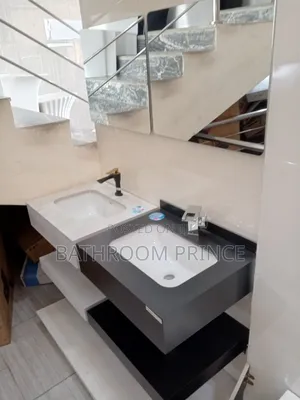 Premium Marble Vanity Basin With Under Shelf