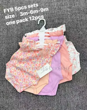 5in1 Baby Girl Bodysuit Set