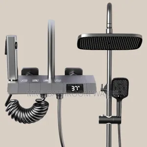 Led Temperature Display Shower Set With Hand Held Sprayer