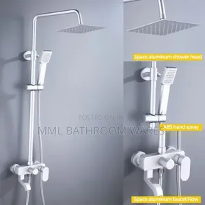 Square Shower Head, Hand Shower and Hot Cold Mixer Set