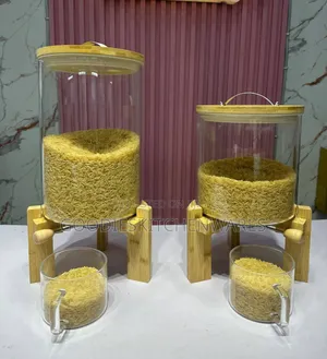 Glass Food Storage Container With Dispenser and Glass Cup.8l