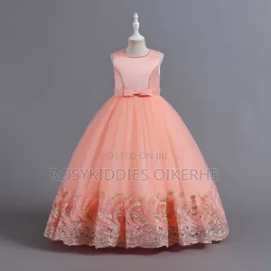 Orange Ball Ceremonial Graduation Dress