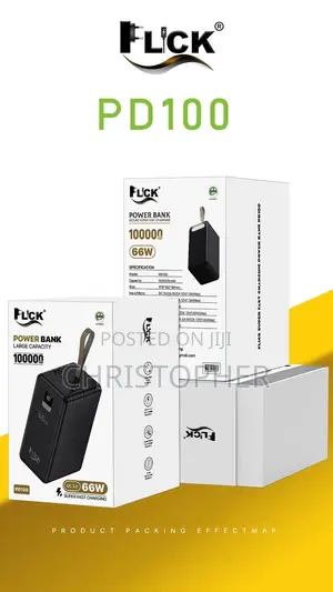 100,000mah 66w Supper Large Capacity 4 Outputs 3 Inputs