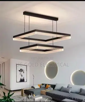 Nordic Square Led Ceiling Chandeliers Dimming Aluminium