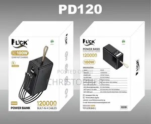 120,000mah 100w 4 Inbuilt Cables Super Large Capacity Fast