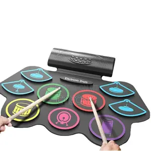 Cnapxaia Electric 9 Pads Silicone Drum Set With Dual Speaker