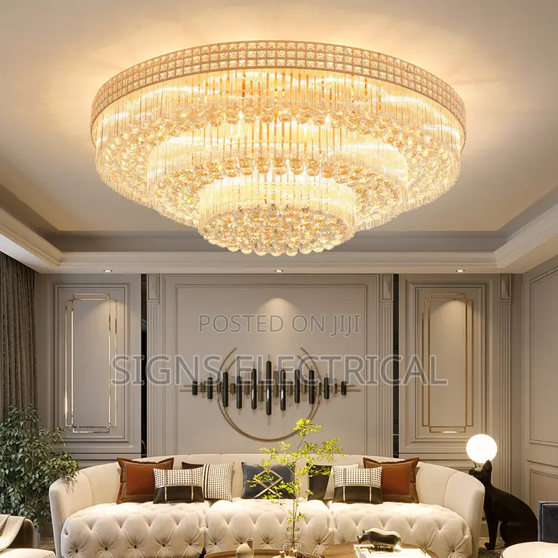 Luxury Round Cake Shape Crystal Ceiling Lights