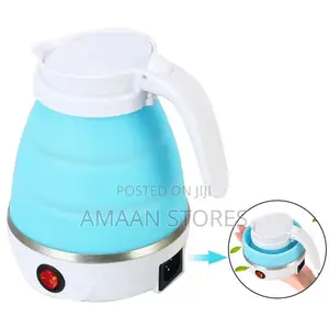 600ml Foldable Electric Travel Kettle – Blue Silicone
