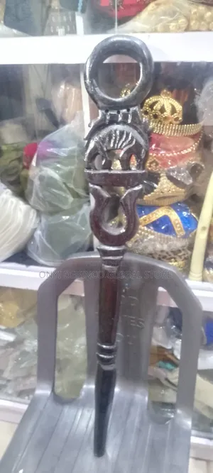 African Tradition Black Wooden Crafted Wedding Walking Stick