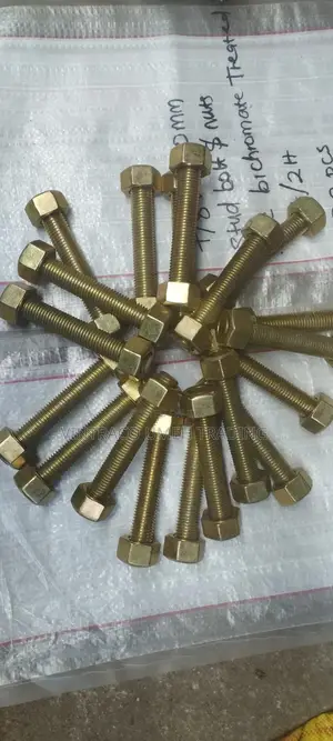 7/8 X 150mm Stud Bolt Nuts Zinc Plated/Bichromate Treated