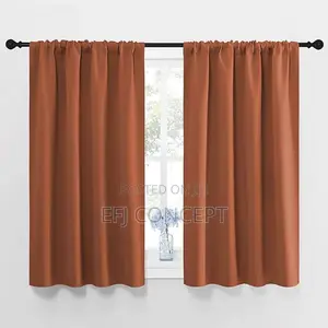 Burnt Orange Thermal Insulated Solid Blackout Curtains