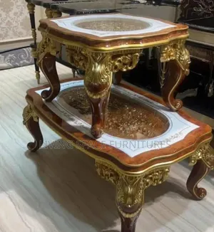 High Quality Royal Glass Top Center Table With 2 Side Stools