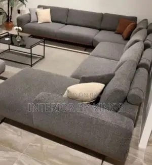 U-Shaped Fabric Sofa +With a Center Table Can Come in Color