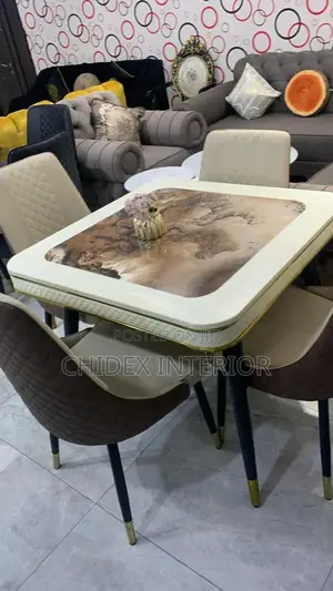 Classic Marble Dining Table 4 Chairs