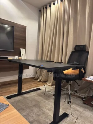 Electric Adjustable Height Desk L Shaped and Chair.