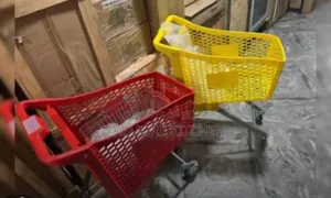 Supermarket Plastic Basket Trolley and Cart