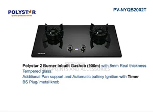 Polystar 2 Burner Gas Cooker Glasa