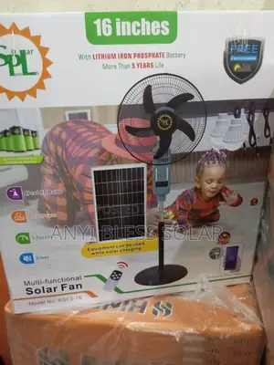 16" Solar Rechargeable Fan
