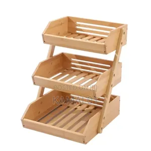 3 Tier Bamboo Fruit Rack, Kitchen Vegetables Storage