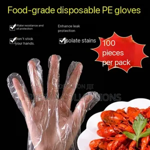 100pcs Disposable Transparent Food Gloves