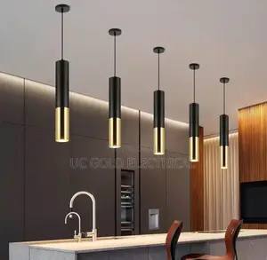 Led Long Tube Pendant Lights Modern Black Gold Hanging Lamp