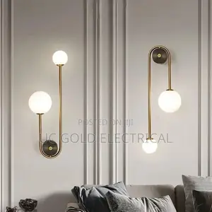 Asanzuo Wall Lamp Glass Ball Lampshade Gold Home Decor