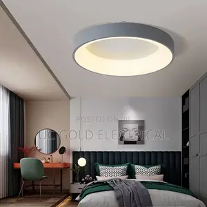 Led Nordic Ceiling Light Circular Wood Grain Lamp Modern