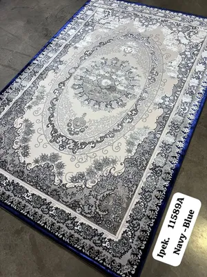 7x10fts Navy Blue Arabian Turkey Center Rug (5×7fts)