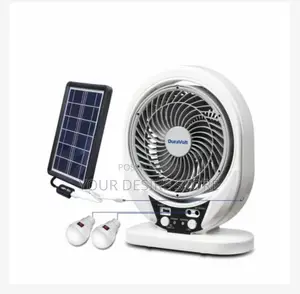 Duravolt 7inch 3in1 Rechargeable Table Fan+Solar Panel+Bulbs