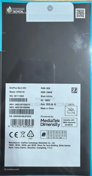 New OnePlus Nord CE 5G 256 GB Black