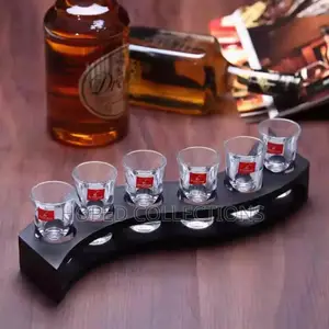 Black Tequila Rack With 6 Shit Cups