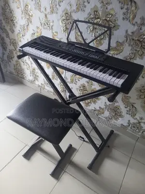 Teaching Type Keyboard Piano With Adapter, Stand and Stool