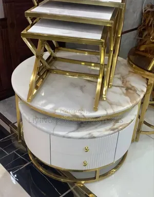 Marble Top Center Table With 3in1 Side Stools