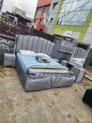 Padded 6by6 Set of Grey Bed Stand.
