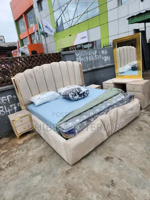 Neatly Padded Upholstery Bed Frame/Stand.