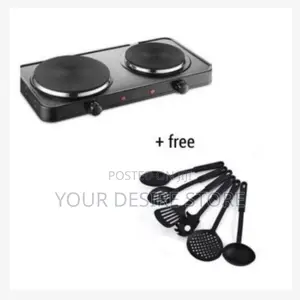 Electric Hot Plate_ Double Burner 6 PCS Non Stick Spoon