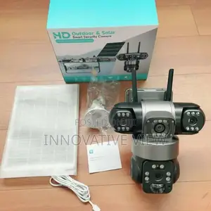 Security Three Lens Outdoor PTZ 4g Solar Camera