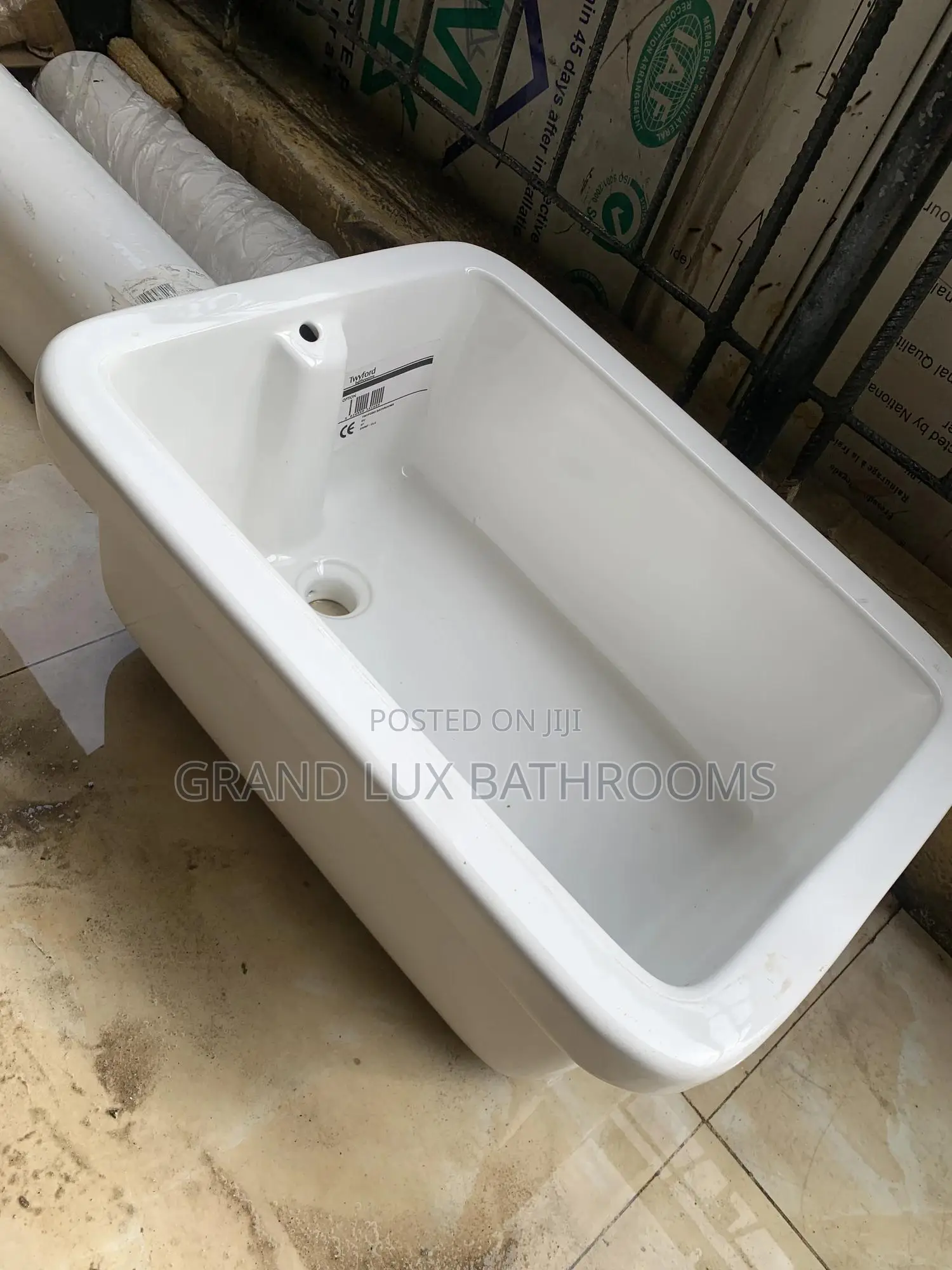 White Rectangular Laundry Sink.