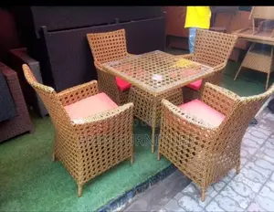 Rattan Chairs Full Set With Canter Table Galax Top