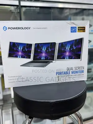 Powerology Dual Screen Portable Monitor With Storage Bag