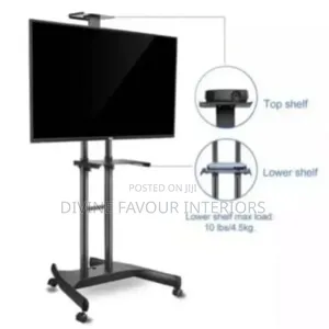 Movable Tv Hanger/Stand With Brackets- Black