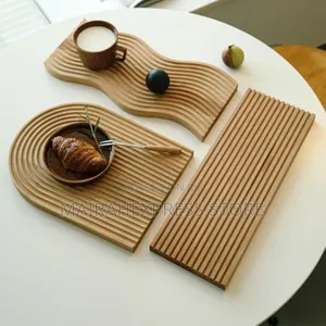 1pc Nordic Beech Wooden Serving Tray
