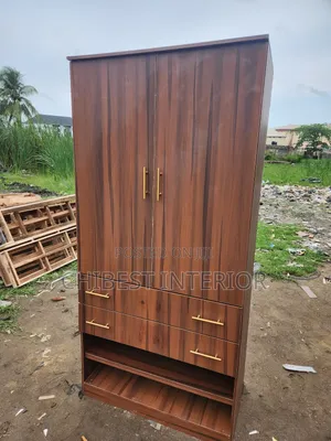Classic Two Doors Wooden Wardrobe Made With HDF Plywood